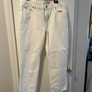 CAbi white boyfriend jeans